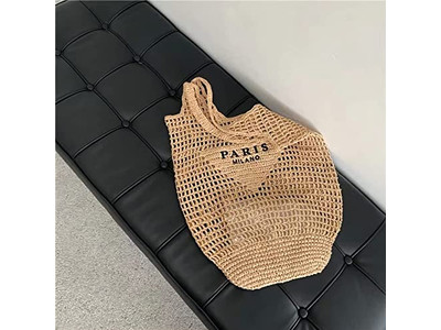 Strandtasche Strohhalme Gras Maßgefertigte Strohtaschen Elegante Boho-Griff-Tragetasche