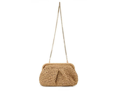Große Strohtasche Kirschtasche Mädchen Strandtasche Griff Hawaii Hohl Damen Buchstabe
