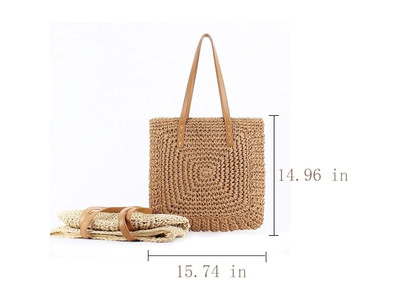 Schwarze Strohkorb-Tasche Individueller Druck Französischer Stil Strand Umweltfreundliches Band