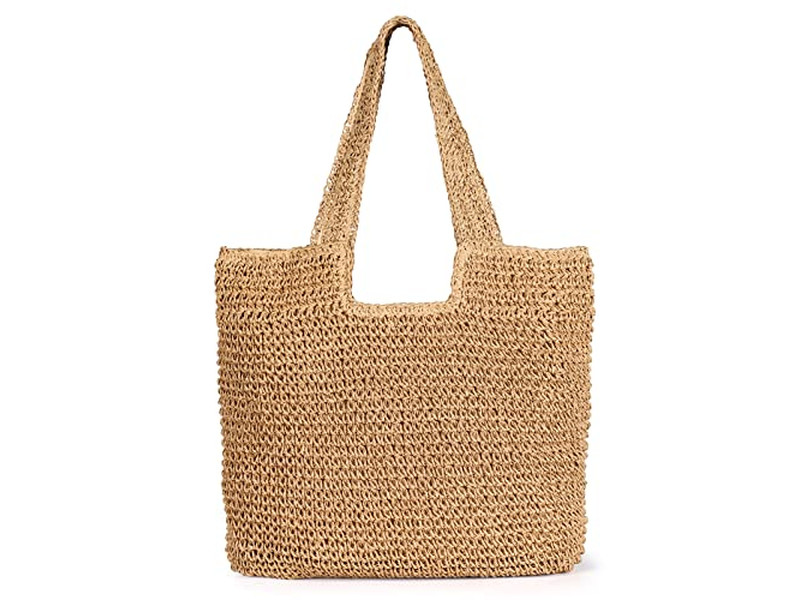 Baumwoll-Strohtasche Korb Blumen Perlen Grundlegende Taschen Canvas Boho Handtasche Fass