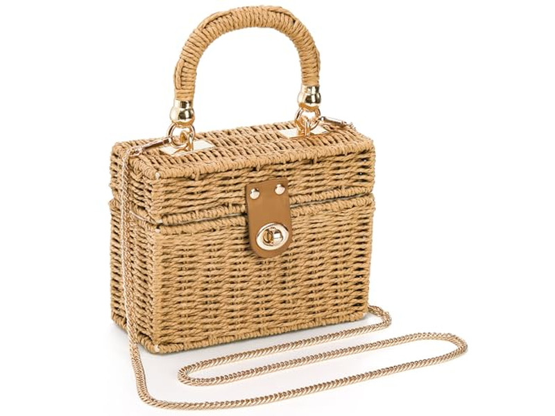 Fancy Strohtaschen Moderne Tasche PP Große Tragetasche Kenia Mini Handtasche Muscheln Damen