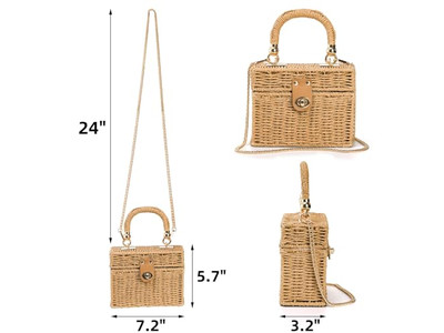 Fancy Strohtaschen Moderne Tasche PP Große Tragetasche Kenia Mini Handtasche Muscheln Damen