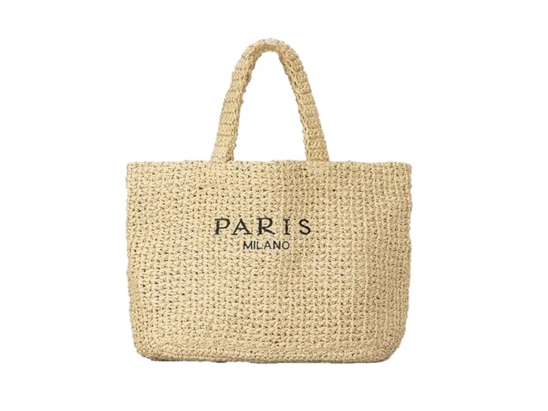 Halbkreis-Strohtasche Maßgefertigte Stickerei-Taschen Französischer Boho Kinder Streifen