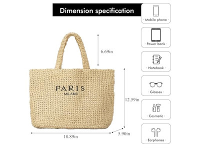 Halbkreis-Strohtasche Maßgefertigte Stickerei-Taschen Französischer Boho Kinder Streifen