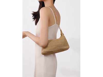 Strick Strohtasche Papier Clutch Kette Klein Jacquard Handgenäht Böhmische Taschen
