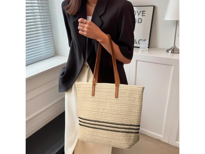 Damen Strohhandtasche Tasche Hut Sets Kit Mädchen Für Seife Make-up Strand Rattan Handtasche