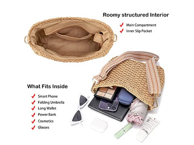Mini Strohtasche Damen Übergroß Papier Kinder Runde Handtasche Klein Und Perlen Schmetterling