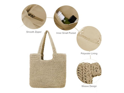 Minimalistische Strohtasche Neue Trendtaschen Langer Riemen Schloss Kette Innovation Mexiko