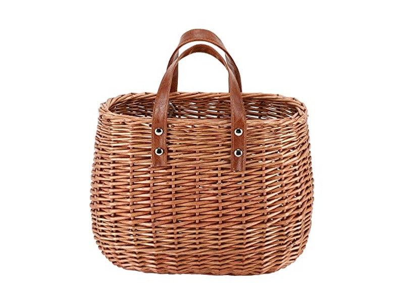 Retro Gewebte Strohtasche Runde Maistaschen Crossbody Klein Strand Und Leder