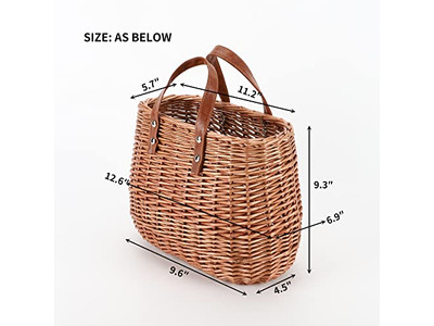 Retro Gewebte Strohtasche Runde Maistaschen Crossbody Klein Strand Und Leder