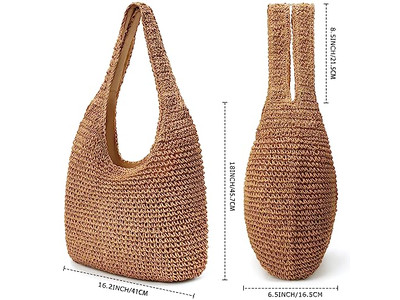 Schulter Strohhandtasche Rucksack Tasche und Perlen Strand