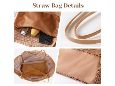 Strohtasche 1 Stück Mindestbestellmenge für Kleinkinder mit Canvas-Fransenfutter Perlenband