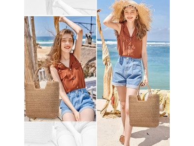 Strohtasche Griffe in Hand Quasten Vietnam Träger Elegantes Hut Set Halter Taschen