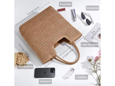 Strohtasche Griffe in Hand Quasten Vietnam Träger Elegantes Hut Set Halter Taschen