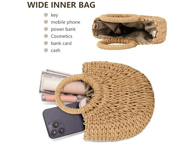 Strohtaschen Design X Große Tasche Eimer Tragetasche Braut Schultertasche Pom Grab Clutch