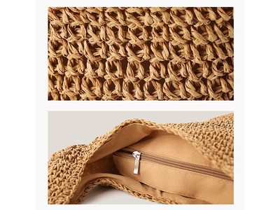 Stroh-Wildleder Tasche Tragetaschen Handgelenk Weizen Weiß Feine Taschen Gras Jumbo Leinen Multi Mini