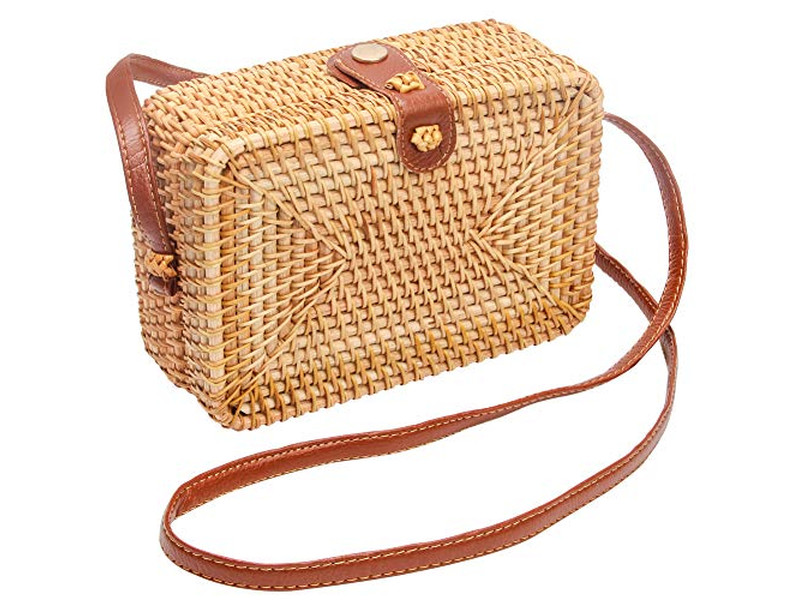 Stroh-Tragetasche Sommertasche Oberer Griff Gewebte Perlenquaste Kinder Weizen Damen Crossbody