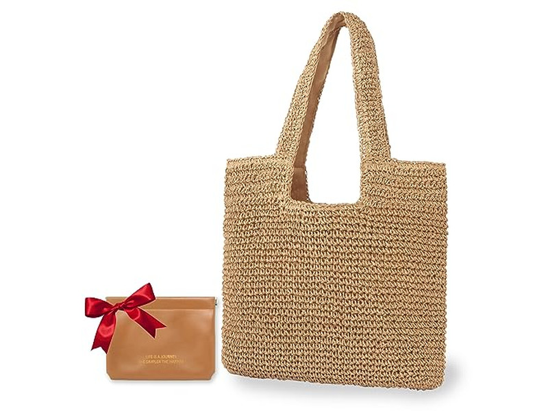 Strohgewebte Handtasche Tragetasche Damen Fransen Clutch