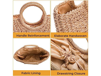 Sommer Strohtasche 2023 Ausgefallene Handtaschen Halbkreis Damen Neu Großhändler