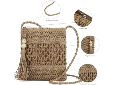 Wochenende Strohtaschen Damen Clutch Damen Handtasche Mode Dekor Tasche